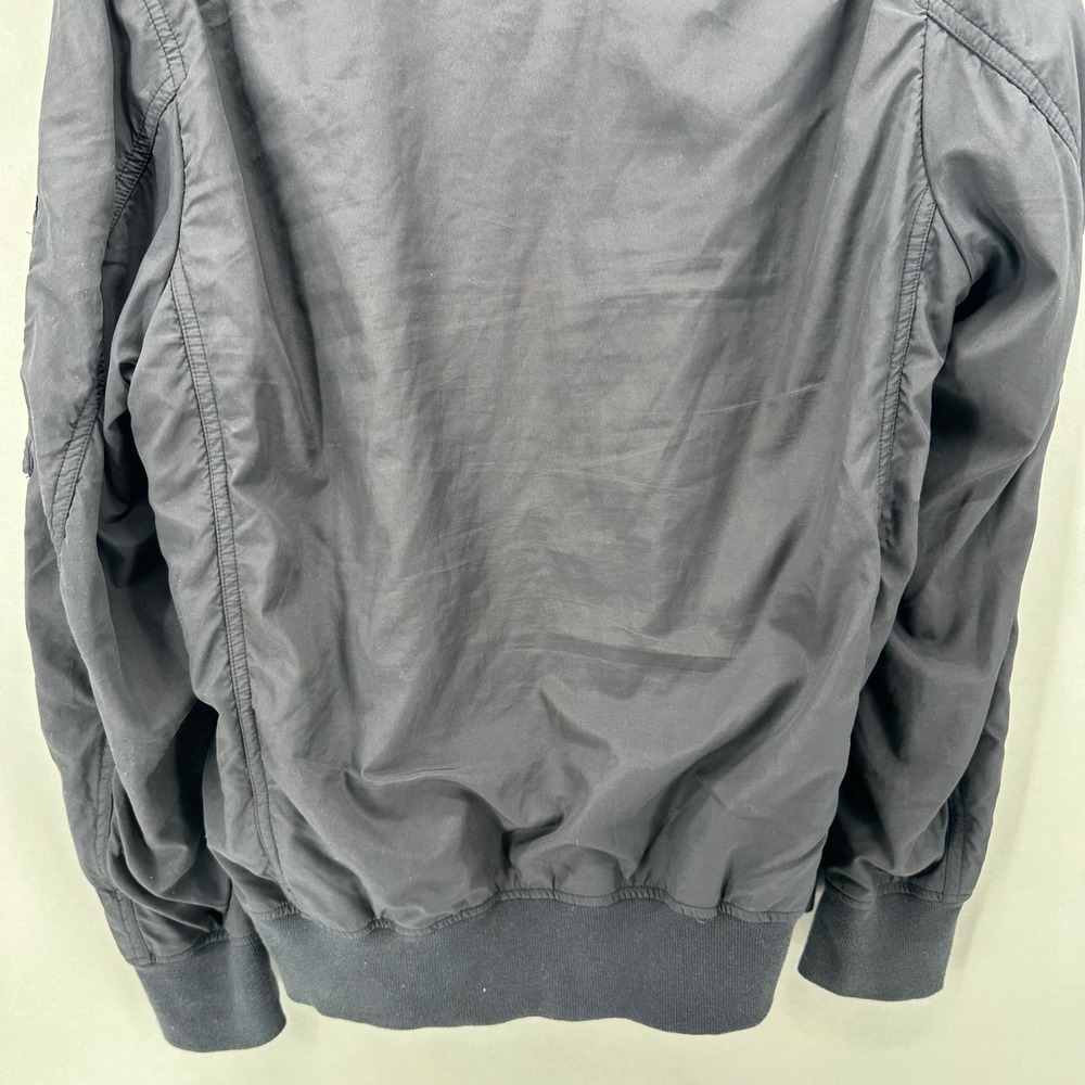 AZUL by moussy Black Bomber Jacket Mens Medium Lightweight Casual Travel Street - Picture 9 of 11